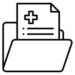Obraz premium Health Records Folder Icon