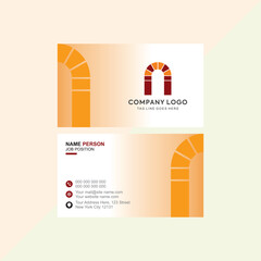 Business card design door real estate construction logo design, executive card, stationery design, visiting card, brand identity, corporate identity editable template vector  