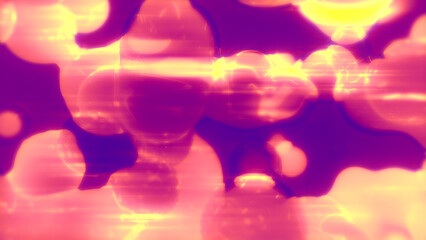 rose and orange glowing disco dance slime amorphic bubbles - abstract 3D illustration
