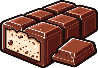 delicious bar of milk chocolate svg illustration
