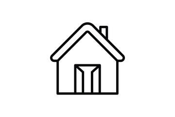 Open House Icon. house with the door open. Icon related to Real estate. Suitable for web site design, app, user interfaces. Line icon style. Simple vector design editable