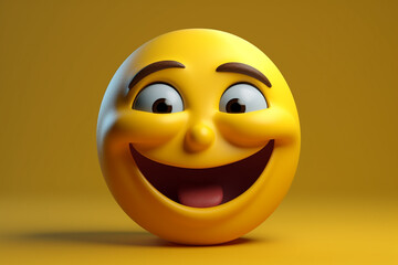 Fototapeta premium Funny yellow emoticons. 3d illustration. 3d rendering