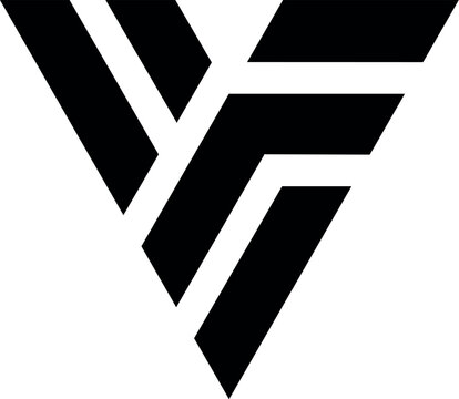black and white square VF logo design