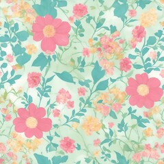 Blooming midsummer meadow vintage flower pattern. Plant background for fashion, wallpapers, print