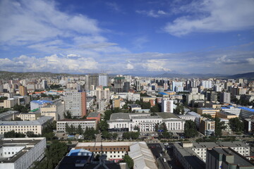 Fototapeta premium Top view of Ulaanbaatar city