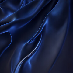 Obraz premium black satin background - Blue satin fabric - silk background - Generative AI