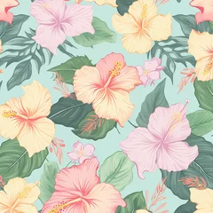 Gordijnen seamless floral pattern background created with Generative Ai © Andrii Yablonskyi