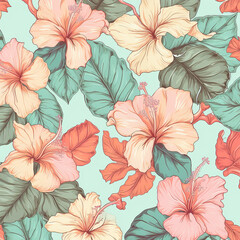 seamless floral pattern background created with Generative Ai