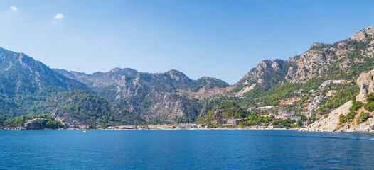 Fototapeta premium Coastal view of Turunc Region in Marmaris
