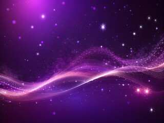 Fototapeta na wymiar Digital Stars and Dots - Purple Particle Magic