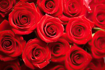 Obraz premium Red Rose Background for Valentine's Day.
