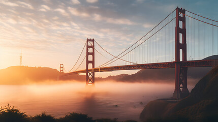 Fototapeta na wymiar Beautiful Golden Gate Bridge illustration