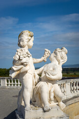 Fototapeta na wymiar Statue in the gardens of Schloss Hof in Vienna, Austria