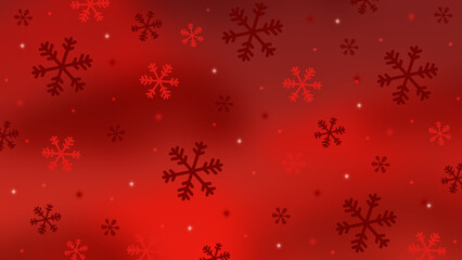 Red Christmas background with snowflakes.