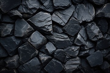 Dark stone background. Top view composition. Generative Ai - obrazy, fototapety, plakaty