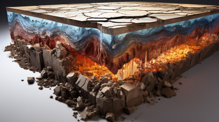 floor cross section with magma