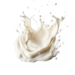 Milk splash isolated on white transparent background, PNG