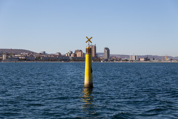 A boat trip on the Oceanis 45 yacht in the Black Sea. Novorossiysk, Russia. 15.10.2023