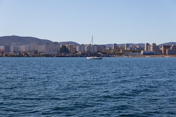 A boat trip on the Oceanis 45 yacht in the Black Sea. Novorossiysk, Russia. 15.10.2023