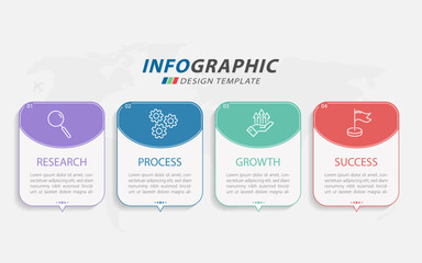 Timeline Creator infographic template. 4 Step timeline journey, calendar Flat simple infographics design template. presentation graph. Business concept with 4 options, vector illustration.