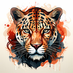 colorful amazon jaguar illustration for t-shirt design