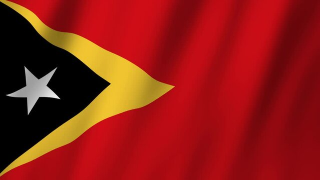 East Timor Flag. National 3d East Timor flag waving. Flag of East Timor footage video waving in wind. Flag of East Timor 4K Animation