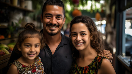 Fototapeta premium Celebración en familia: Alegría primaveral mexicana