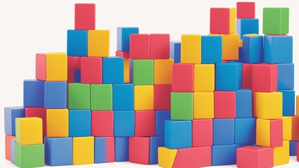 A Pile Of Colorful Blocks