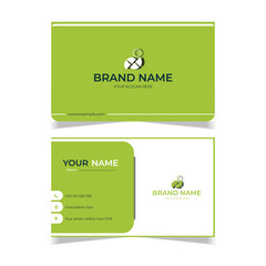 elegant modern business card design template green and white