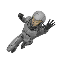 alien soldier is jumping in action to catch you