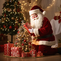 happy santa claus celebrating christmas