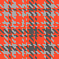 Orange Grey Plaid Seamless Pattern Checked Tartan
