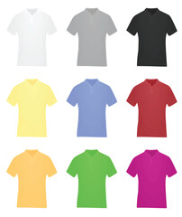 Set of colorful t shirts. vector