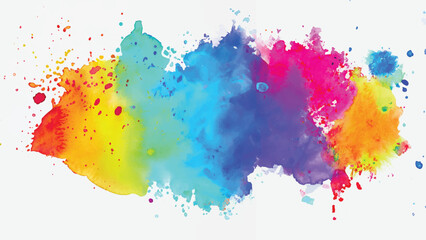 Isolated watercolor splatter stain colorful