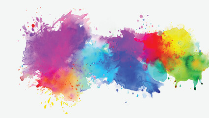 Isolated watercolor splatter stain colorful
