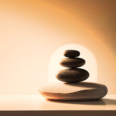 Zen stones on the Spa table