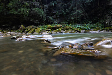 Mountain river with stones