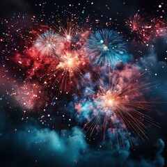 Fototapeta premium fireworks photography. new year's eve celebration. night with fireworks. generated with ia