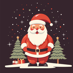 Santa Claus Christmas flat vector illustration