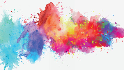 Isolated watercolor splatter stain colorful