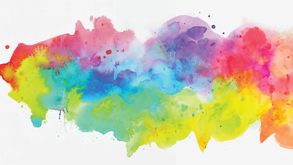 Isolated watercolor splatter stain colorful