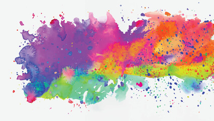 Isolated watercolor splatter stain colorful