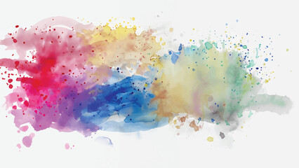 Fototapeta na wymiar Isolated watercolor splatter stain colorful