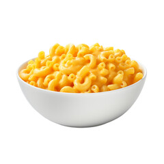 bowl of macaroni and cheese isolated on white background, ai generated