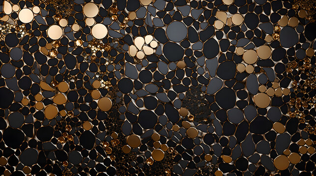 Glass fragments background. Golden Elegance. celebration concept. New Year idea. celebration concept. New Year idea.