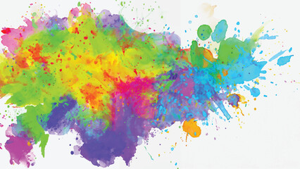 Isolated watercolor splatter stain colorful