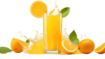 Orange juice on the transparent background - obrazy, fototapety, plakaty