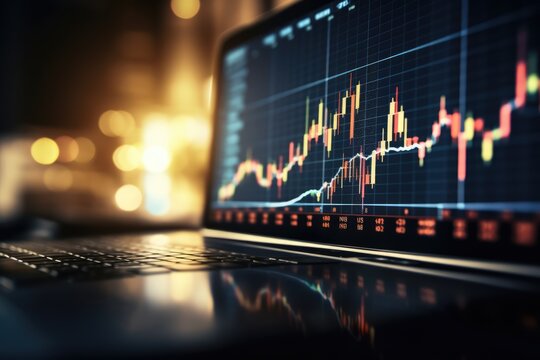Analyse des March&eacute;s Boursiers : Graphique de Trading sur &Eacute;cran d'Ordinateur
