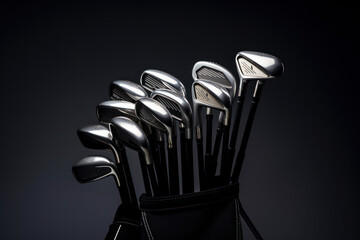 Golf Bag and Clubs: Professional Equipment Isolated