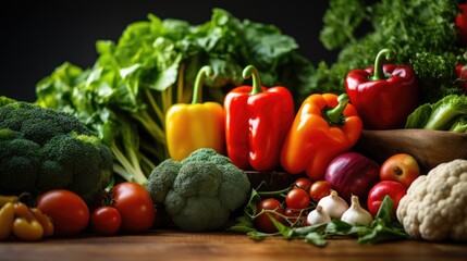 Dietary Guidance - table with Fresh Fruits and Vegetables, Encouraging Healthy Food Choices in Clinic